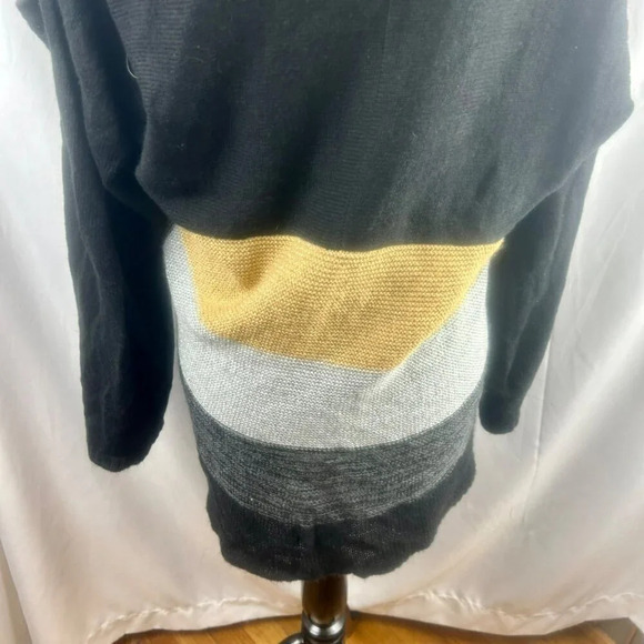 Charter Club Cardigan Sweater Women Plus 3X Black Gold Open Front Shall Collar - Picture 7 of 8